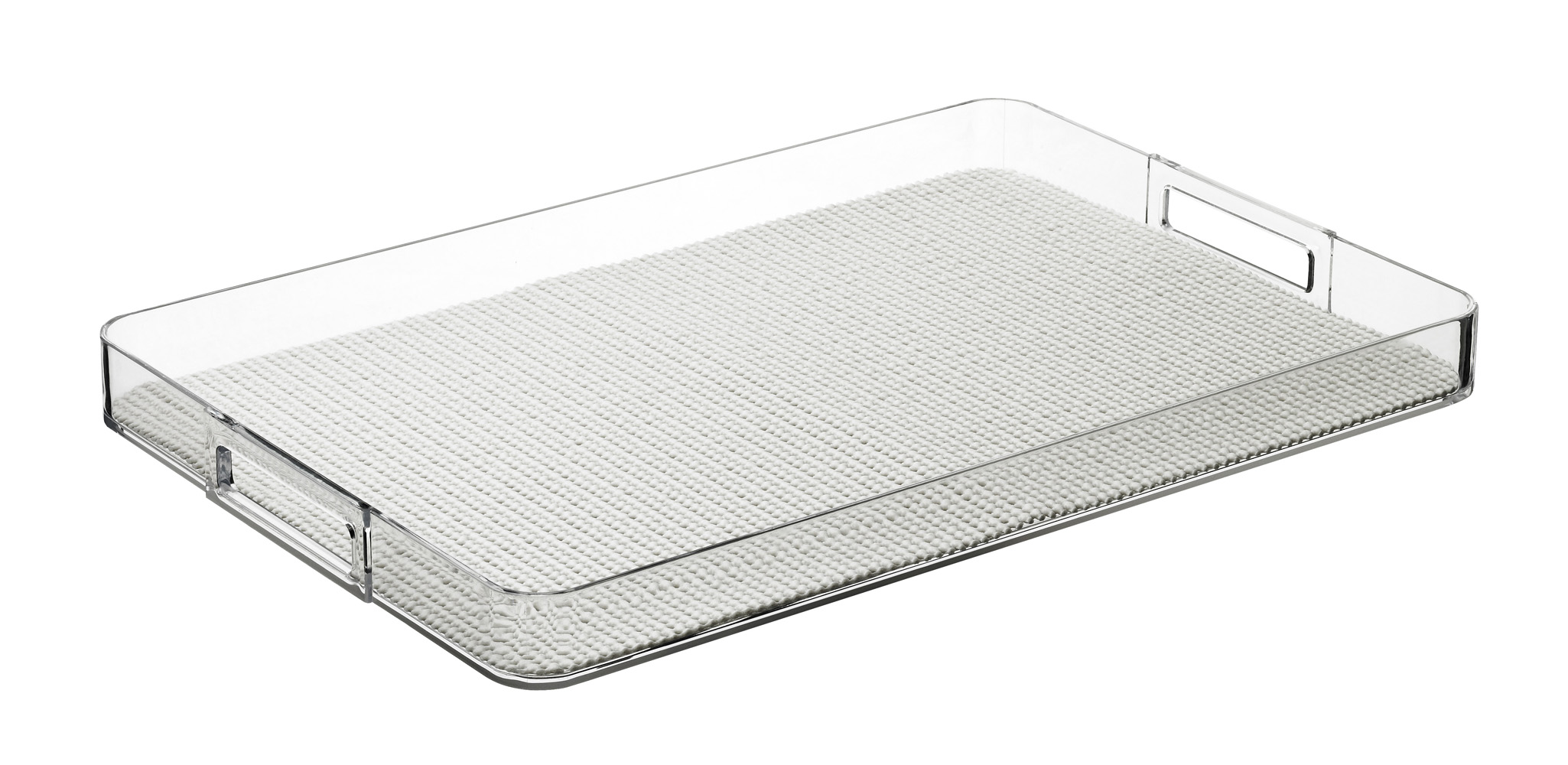 Kraftware 32729 Fishnet Rect. Handled Galery Tray 20 In. X 14 In. White