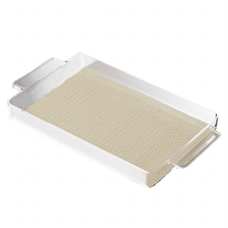 Kraftware 11329 Fishnet Rect. Handled Galery Tray 20 In. X 14 In. Ivory