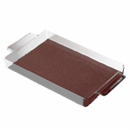 Kraftware 32529 Fishnet Rect. Handled Galery Tray 20 In. X 14 In. Chocolate