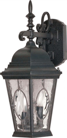 Wall Mount Outdoor Lighting Nuvo Lighting 60-793 Fordham - 3 Light - 20 in. - Wall Lantern - Arm Down with Clear Water & Seed Glass Panels NLGHT503