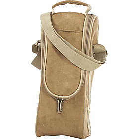 Picnic Plus Psm-127cm Single Bottle Wine Tote- Camel Suede
