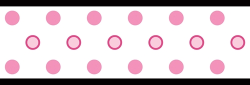 Roommates RMK1450BCS Dot Peel  Stick Border  PinkBlack