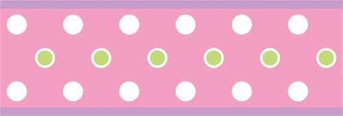 Roommates RMK1452BCS Dot Peel  Stick Border  Pink