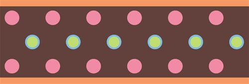 Roommates RMK1454BCS Dot Peel  Stick Border  Brown