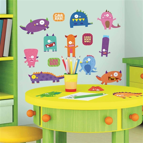 Roommates RMK1472SCS Monsters Peel  Stick Wall Decals