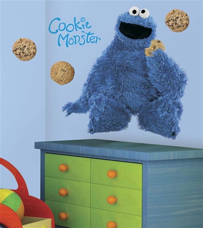Roommates RMK1483GM Sesame Street Cookie Monster Peel  Stick Giant Wall Decal