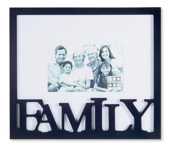 Picture Frame Wd25046 Family Carved Wood - Black