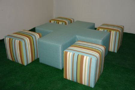 Somers Furniture 8108 54 in. W x 54 in. D x 18 in. H Crosstable with 4 Ottomans