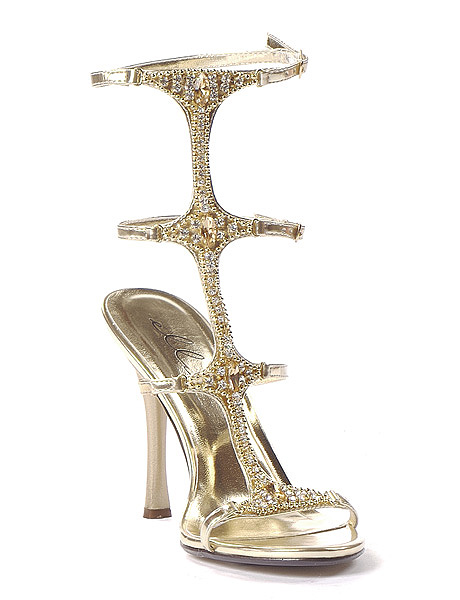 Ellie Shoes E457MICHELL8 Womens Gold Jeweled Sandal Size 8 Sandal