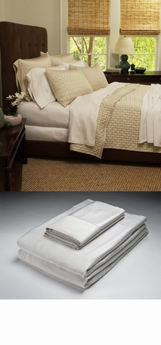 Home Source 51500TWW01 100 Percent Bamboo Twin Fitted Sheet  White