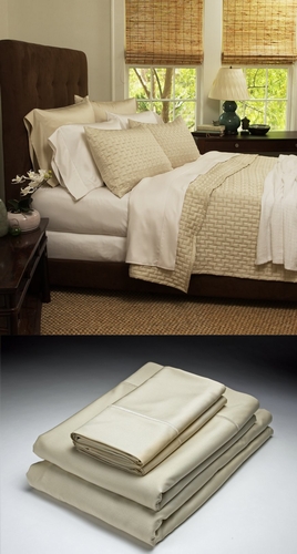 Home Source 51500QNO05 100 Percent Bamboo Queen Fitted Sheet  Hemp