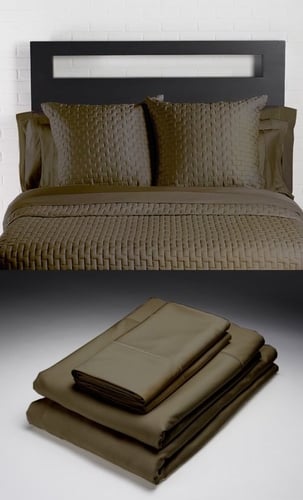 Home Source 50500QNO55 100 Percent Bamboo Queen Flat Sheet  Sable
