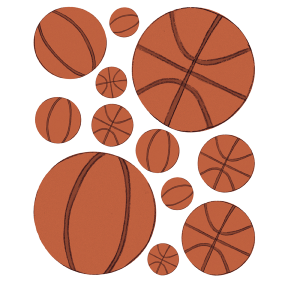 Instant Murals IMD227 Sports Basketball Balls Nursery Wall Transfers