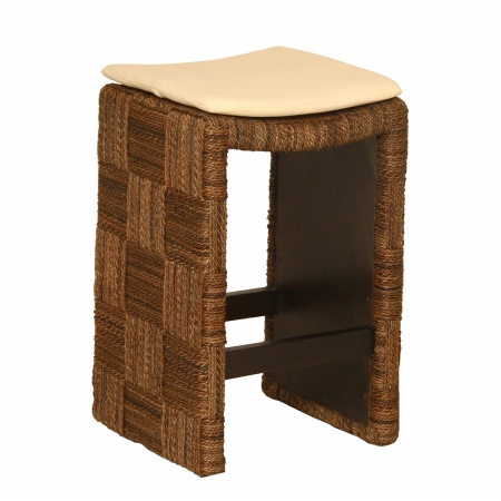 Padmas Plantation PLD16ABS Plaid Dining Plaid Counter Stool Abaca Twist