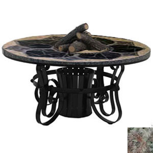 Tft2960mgetbz Traditional Style Fire Table-29 In. Tall X 60 In. Diameter Magnolia Design Earth Tone Granite Colors Bronze Powder Coat