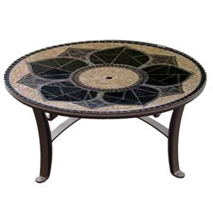 Ufp1945mggbz-n Universal Style Chat Fire Pit-19 In. Tall X 45 In. Diameter Magnolia Design Greens Granite Colors Bronze Powder Coat-natural Gas