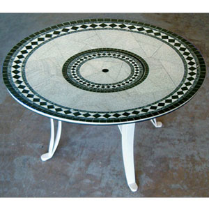 Universal Style Fire Table-29 In. Tall X 48 In. Diameter Morocco Fire Design Greens Granite Colors Bronze Powder Coat