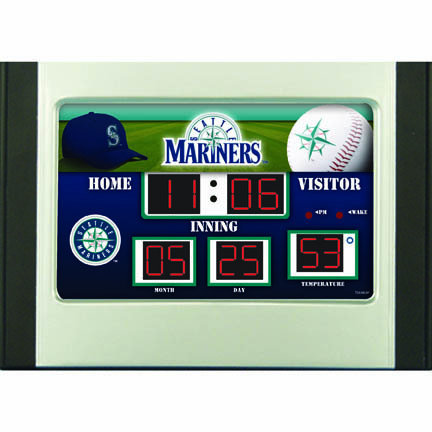 Team Sports America MLB0128704 MLB Seattle Mariners Scoreboard Desk Clock