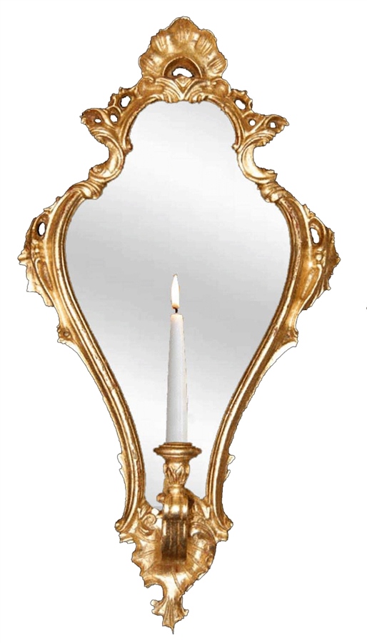 Hickory Manor House Hm8020c Gl Empire Candle Sconce Mirror - Gold Leaf