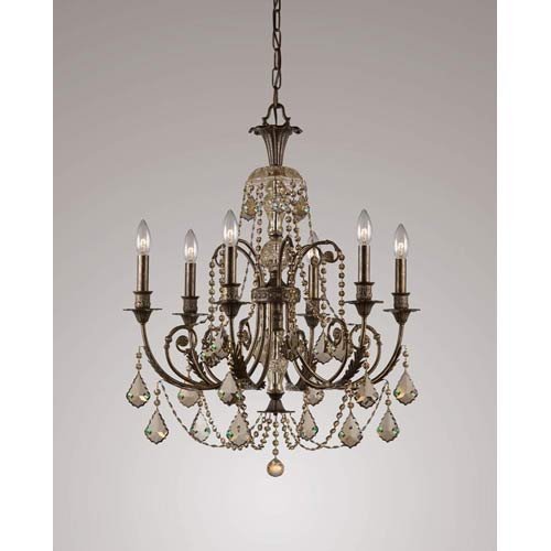 Regis Collection 5116EBGTS Golden Teak Swarovski Strass Crystal Wrought Iron Chandelier #44; English Bronze Finish