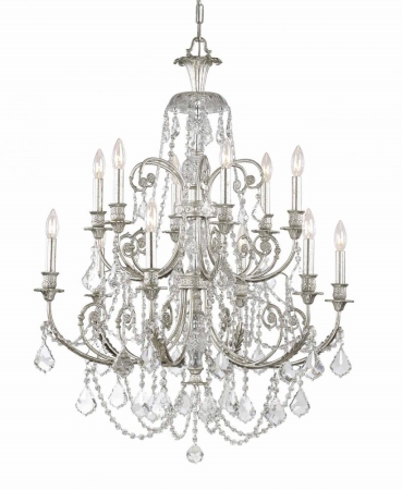 Regis Collection 5119OSCLSAQ Clear Swarovski Spectra Crystal Wrought Iron Chandelier