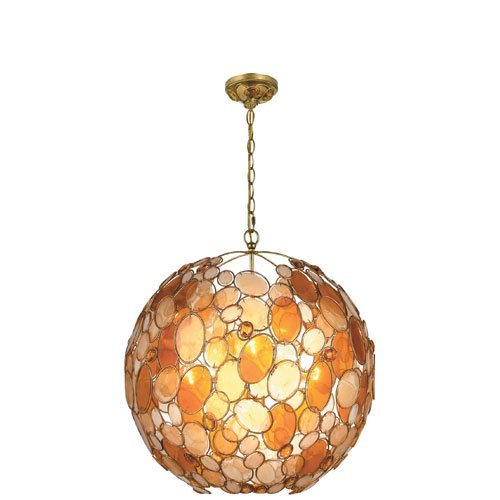 Palla Collection 529GA Antique Gold Leaf Wrought Iron Chandelier