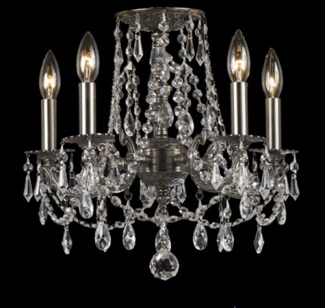 Mirabella Collection 5545PWSSS Silver Shade Strass Wrought Iron Chandelier