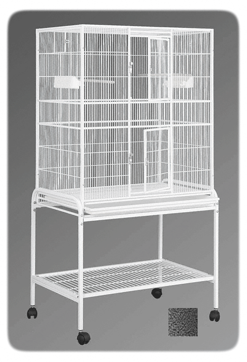 13221bk 32 In. X 21 In. Single Aviary With Cart Stand - Black