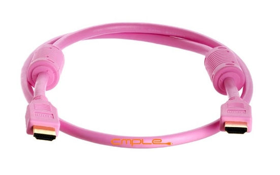 CMPLE 979N 3FT 28AWG HDMI Cable with Ferrite Cores Pink