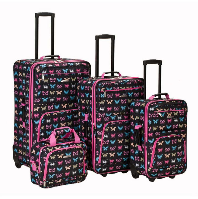 ROCKLAND F108-BUTTERFLY 4 PC BUTTERFLY LUGGAGE SET