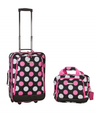 Rockland 2 Pc Multi Pink Dot Luggage Set