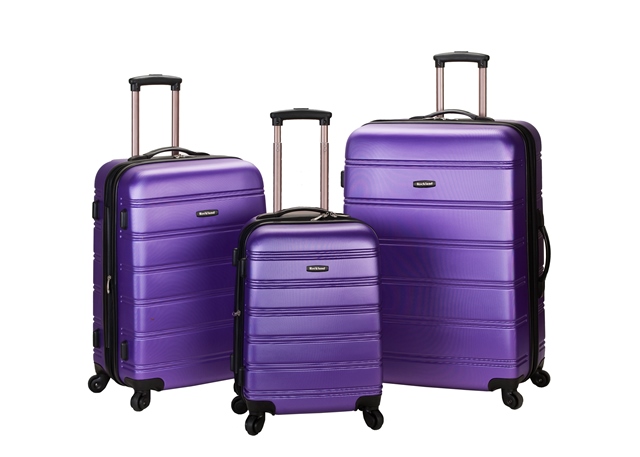 Rockland F160-purple Melbourne 3 Pc Abs Luggage Set