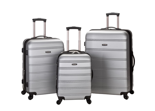 Rockland F160-silver Melbourne 3 Pc Abs Luggage Set
