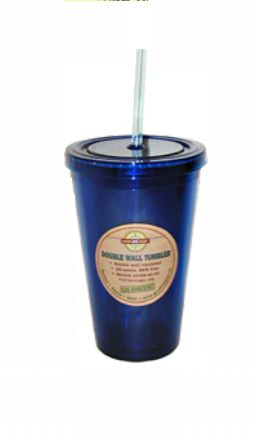 Good Life Gear SF3110 BLU 16 oz. Double Wall Cold Straw Tumbler With Screw On Lid Blue