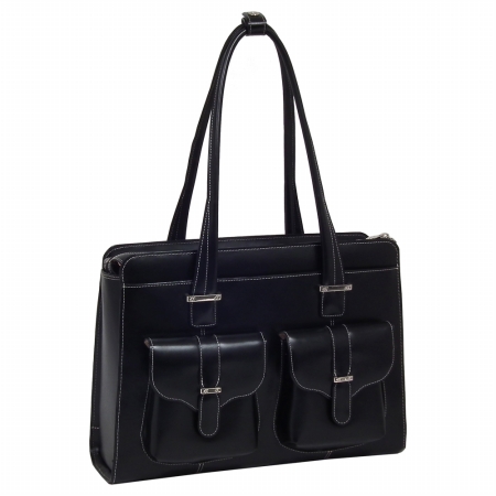Mcklein 96545 Alexis 96545- Black Leather Ladies Briefcase