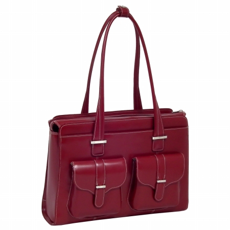 Mcklein 96546 Alexis 96546- Red Leather Ladies Briefcase