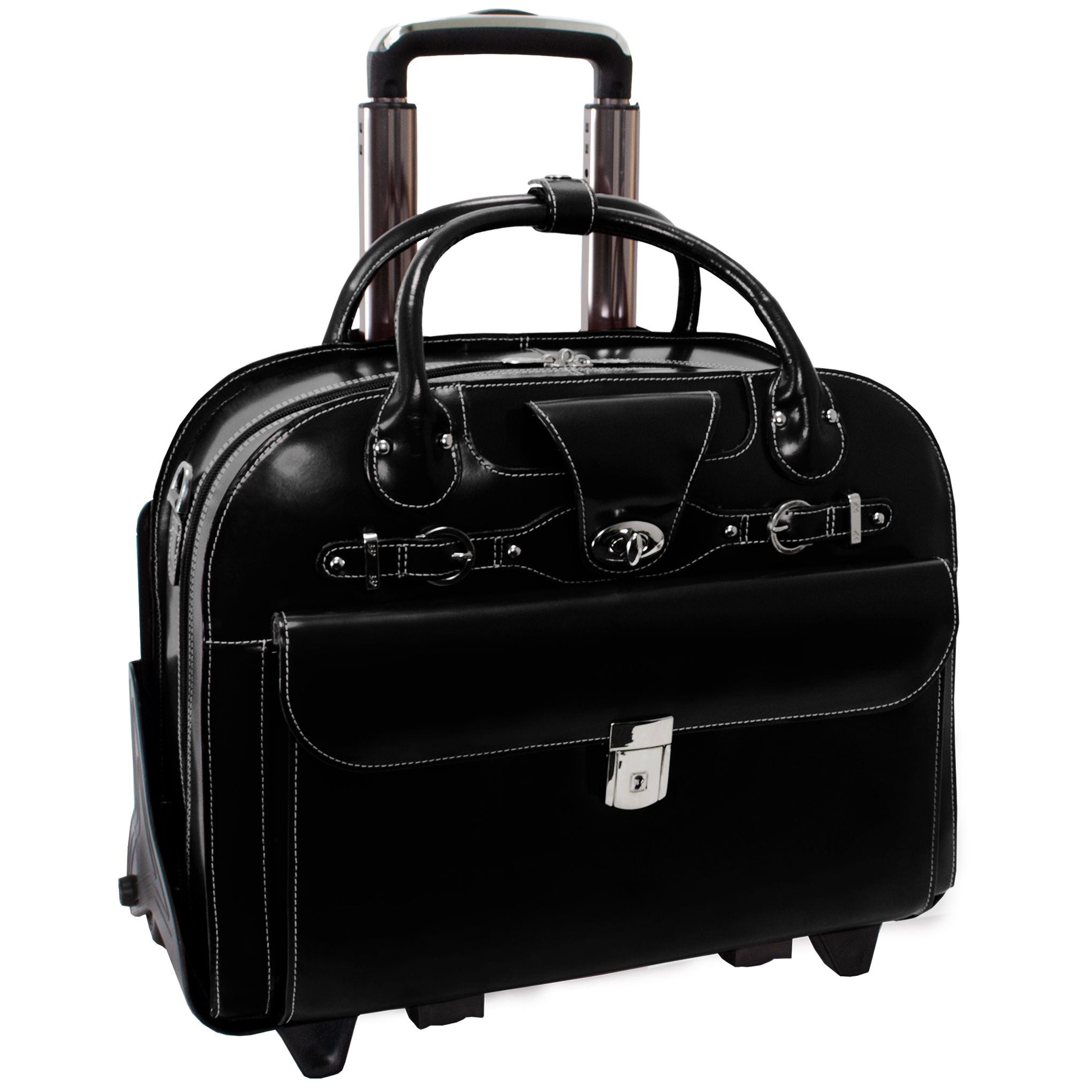 Roseville - Black Leather Ladies Briefcase