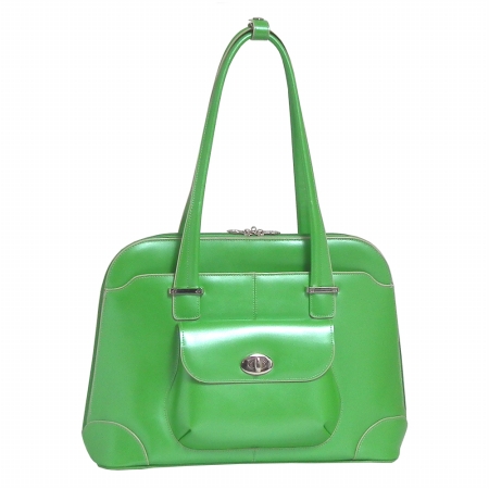 Mcklein 96651 Avon 96651- Green Leather Ladies Briefcase