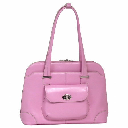 Mcklein 96659 Avon 96659- Pink Leather Ladies Briefcase