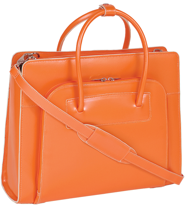 McKlien 94330 Lake Forest 94330 Orange Leather Women s Case with Removable Sleeve