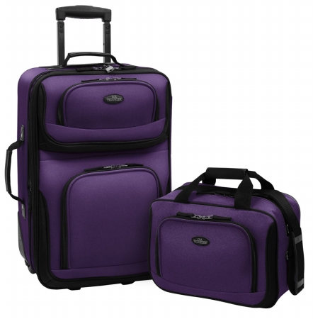 Travelers Choice Us5600l U.s. Traveler- Rio 2-piece Expandable Carry-on Luggage Set In Purple