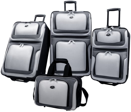 Travelers Choice Us6300g U.s. Traveler New Yorker 4-piece Luggage Set In Silver Gray
