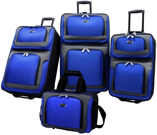Travelers Choice Us6300n U.s. Traveler New Yorker 4-piece Luggage Set In Blue