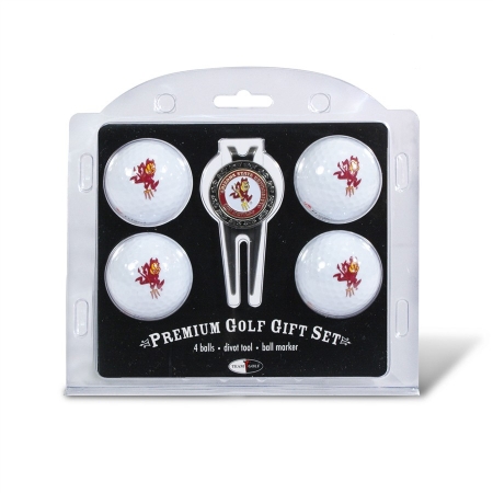 Arizona State Sun Devils Pack of 4 Golf Balls and Divet Tool Gift Set