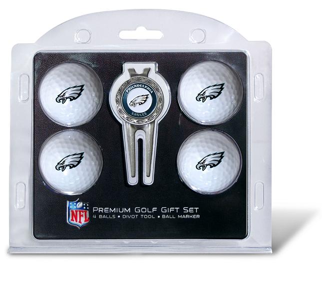 Philadelphia Eagles Pack of 4 Golf Balls and Divet Tool Gift Set
