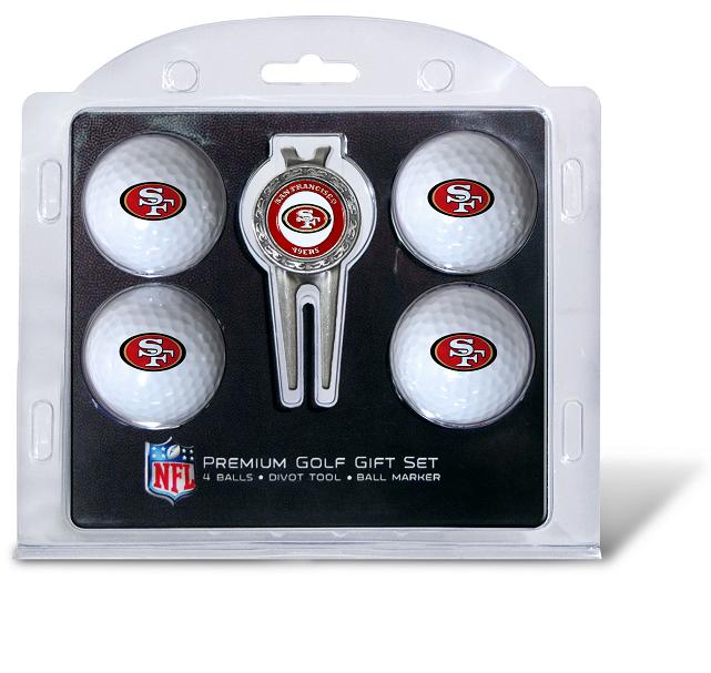 San Fransisco 49ers Pack of 4 Golf Balls and Divet Tool Gift Set