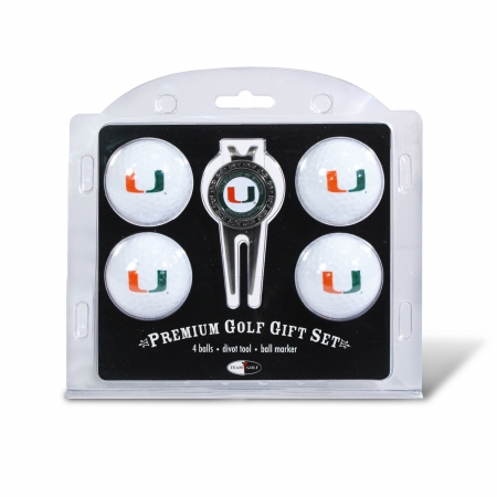 UPC 637556471062 product image for 47106 Miami Hurricanes Pack of 4 Golf Balls and Divet Tool Gift Set | upcitemdb.com