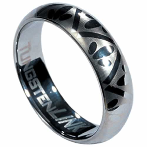 Rts-14 Tungsten Carbide Ring With Laser-made Design