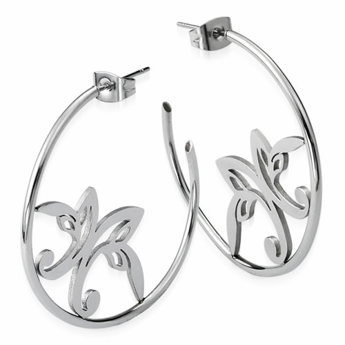 UPC 747925000059 product image for ESS-113 Stainless Steel Hoop Earrings | upcitemdb.com