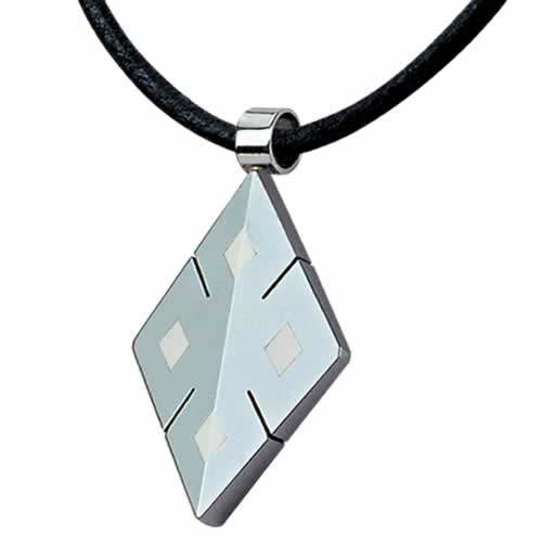 Pts-10 Tungsten Pendant With Leather Necklace
